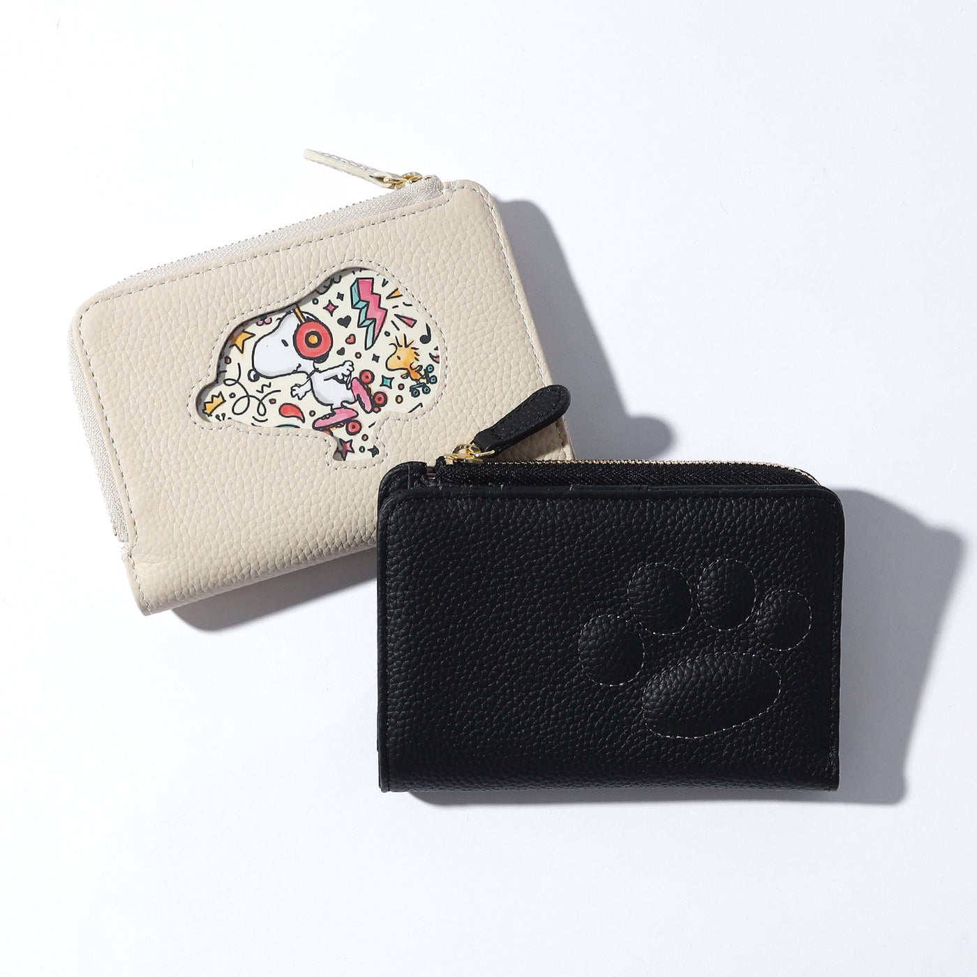 SNOOPY/スヌーピー◆窓付シリーズ/LF二つ折れ財布◆未使用/おまけ付き♡ 日常で使える大人のためのレザー雑貨、SNOOPY LEATHER COLLECTION